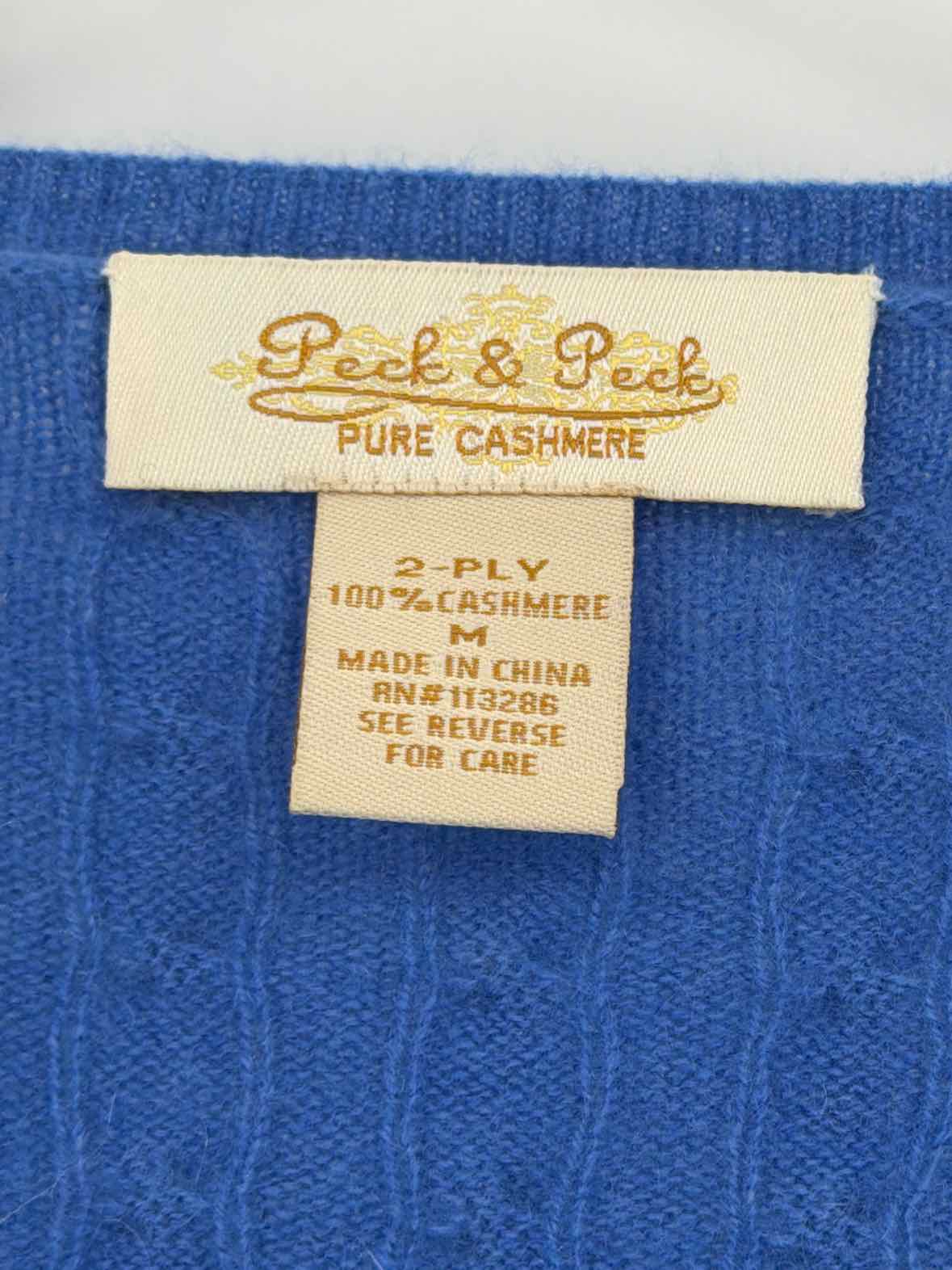 Pre-Owned Peck & Peck Blue Size Medium Cashmere Sweater | True Fashionistas.
