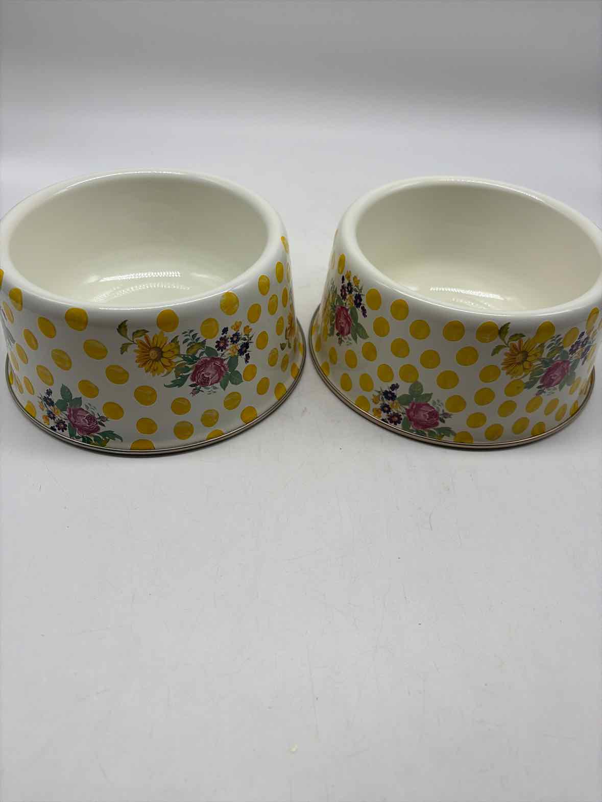 Set Of 2 Mackenzie Childs Buttercupo Yellow Metal Bowl | True Fashionistas.