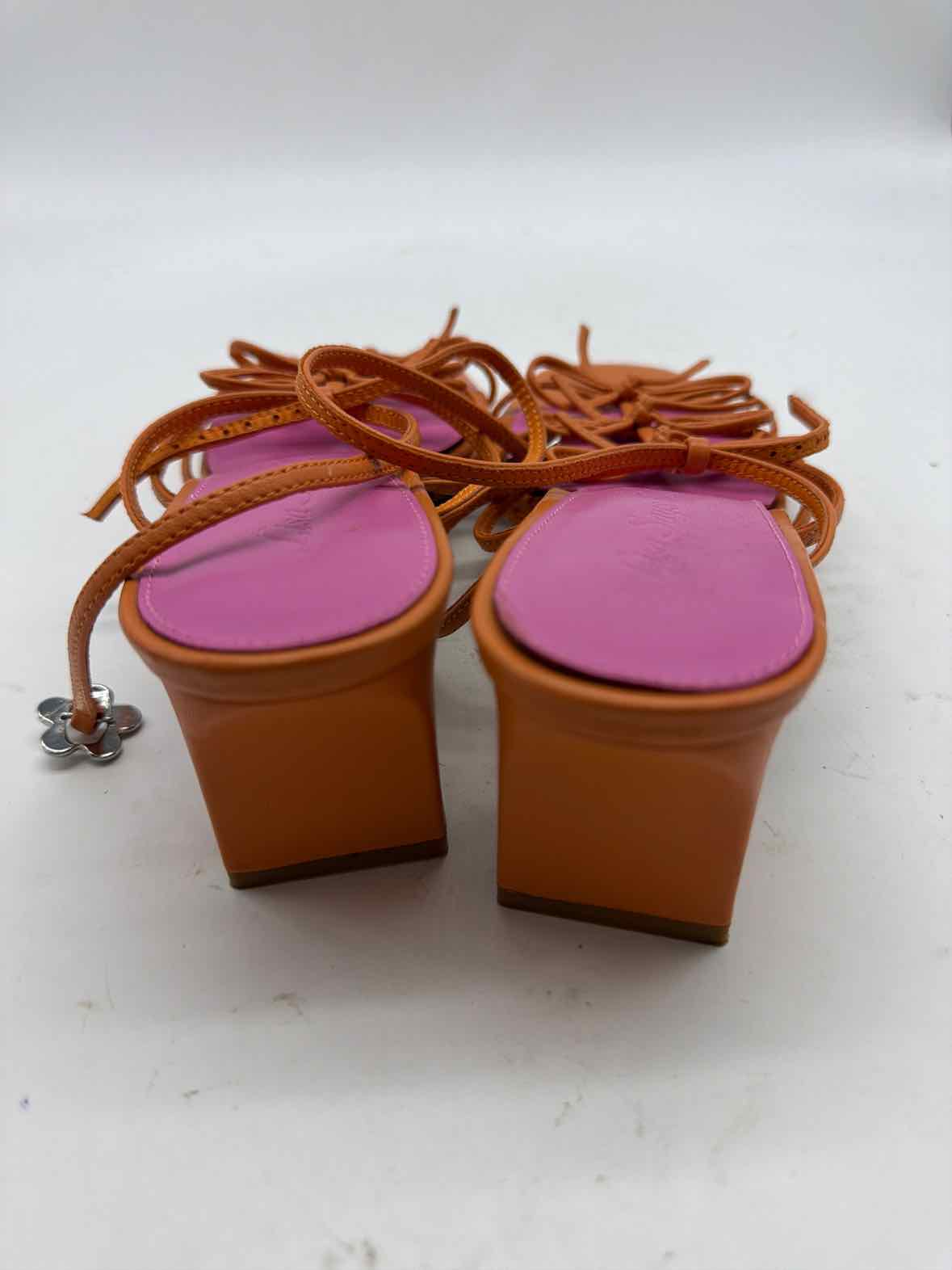 Pre-Owned Lisa Says Gah Orange Size 9 Strappy Heels | True Fashionistas.