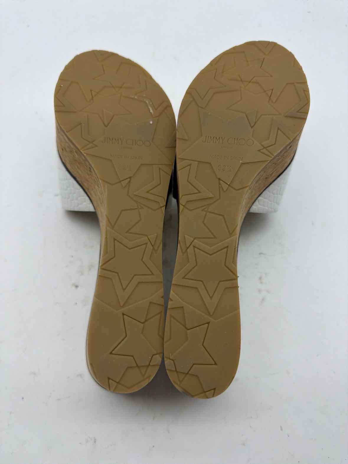 Pre-Owned Jimmy Choo White Size 9.5 Wedge Heels | True Fashionistas.