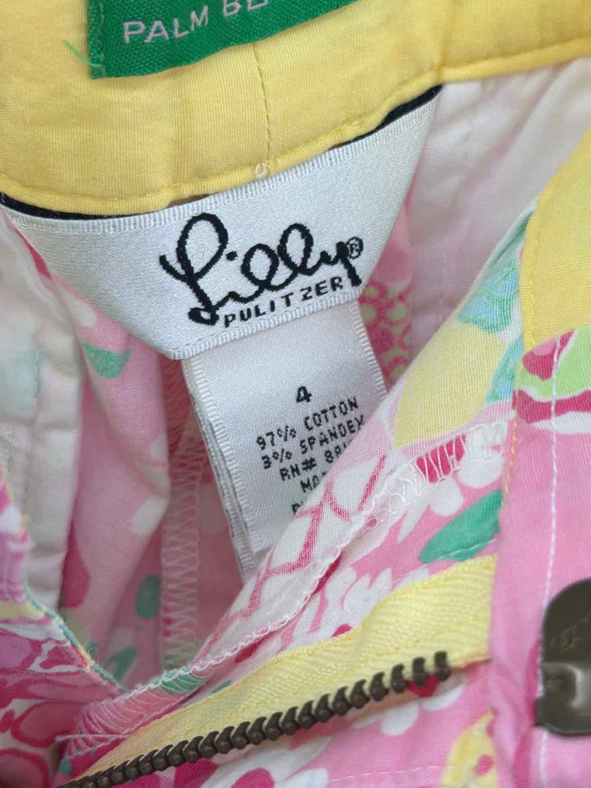 Pre-Owned Lilly Pulitzer Yellow Size 4 Vintage Printed Pants | True Fashionistas.