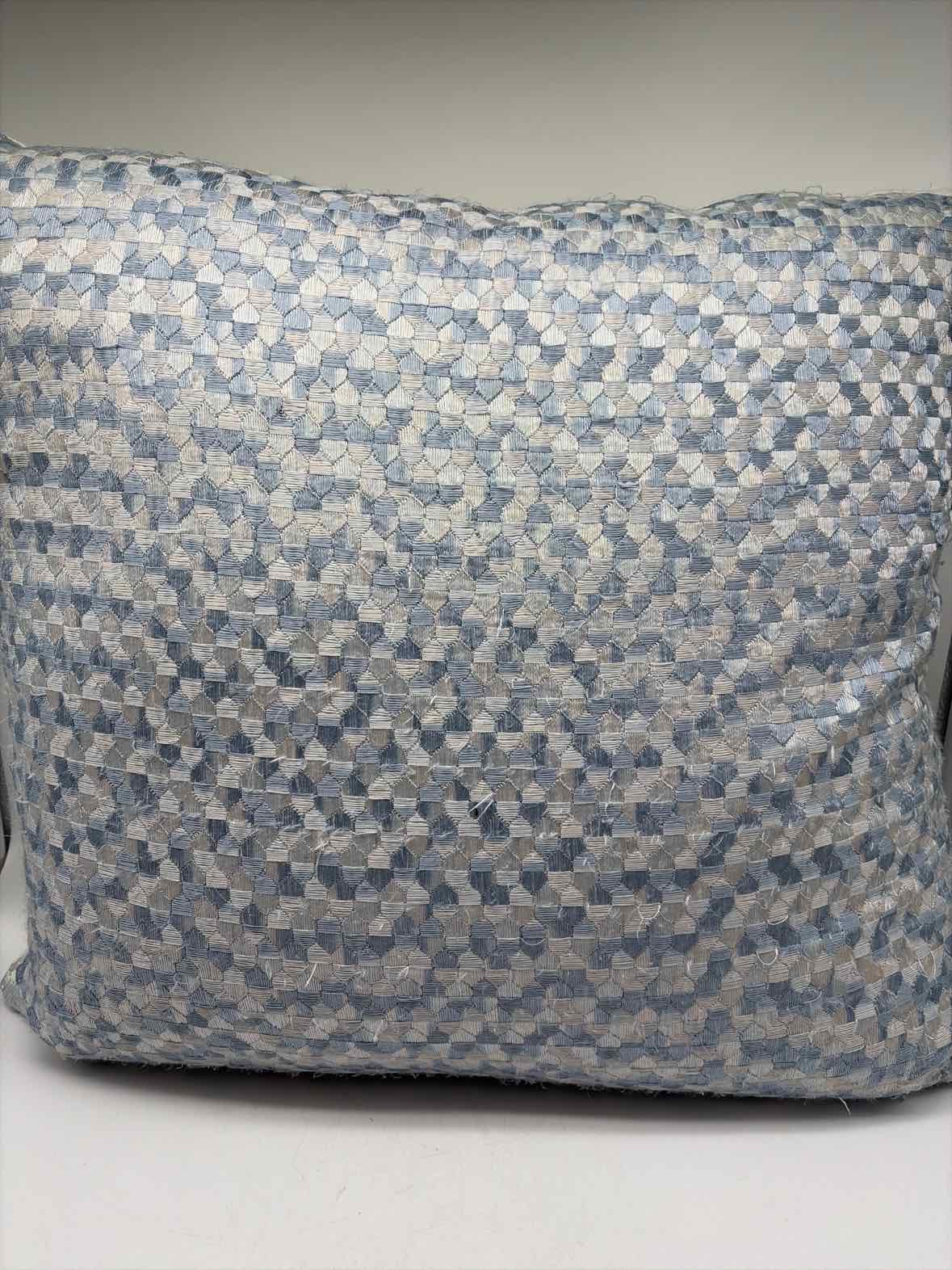 Light Blue/ Grey Cotton Blend Pillow | True Fashionistas.