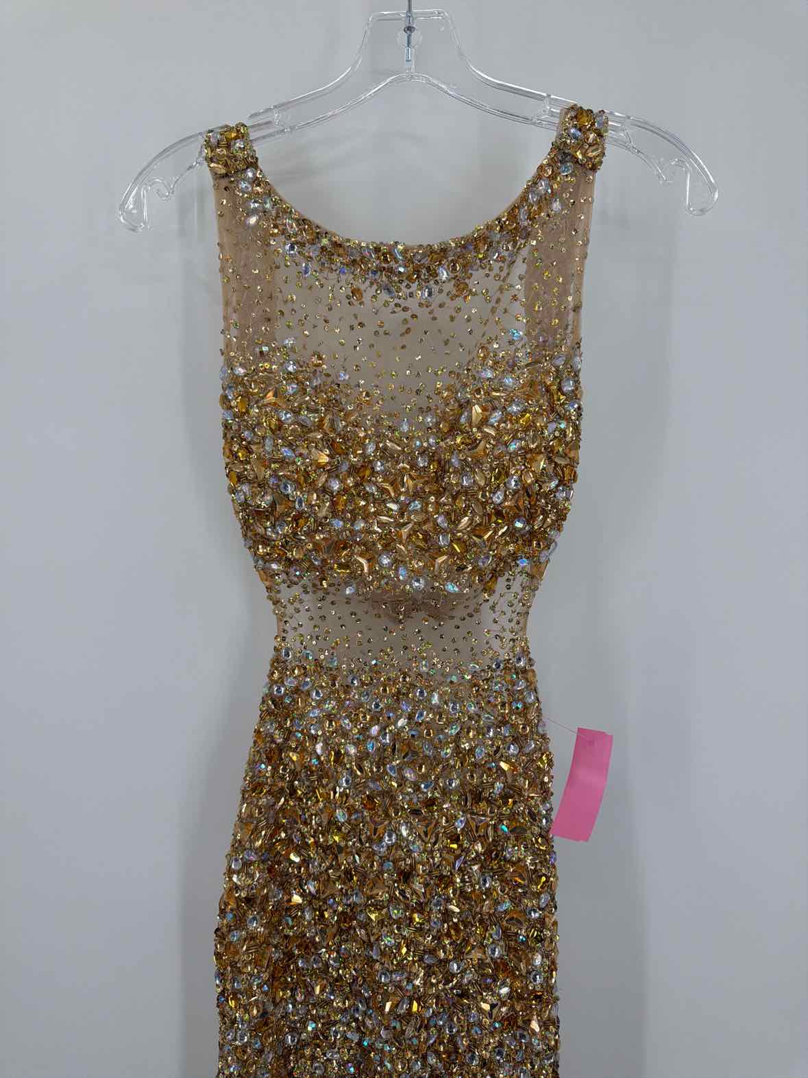 Pre-Owned Jovani Gold Size 4 Gown Long Evening Gown | True Fashionistas.