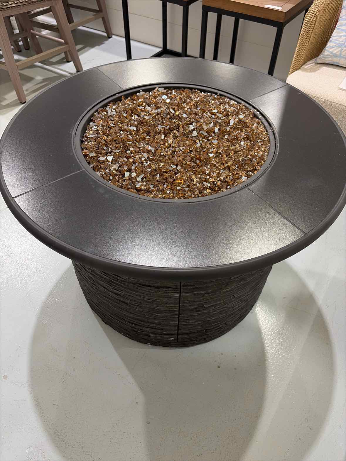 Espresso Firepit With Amber Fire Glass | True Fashionistas.
