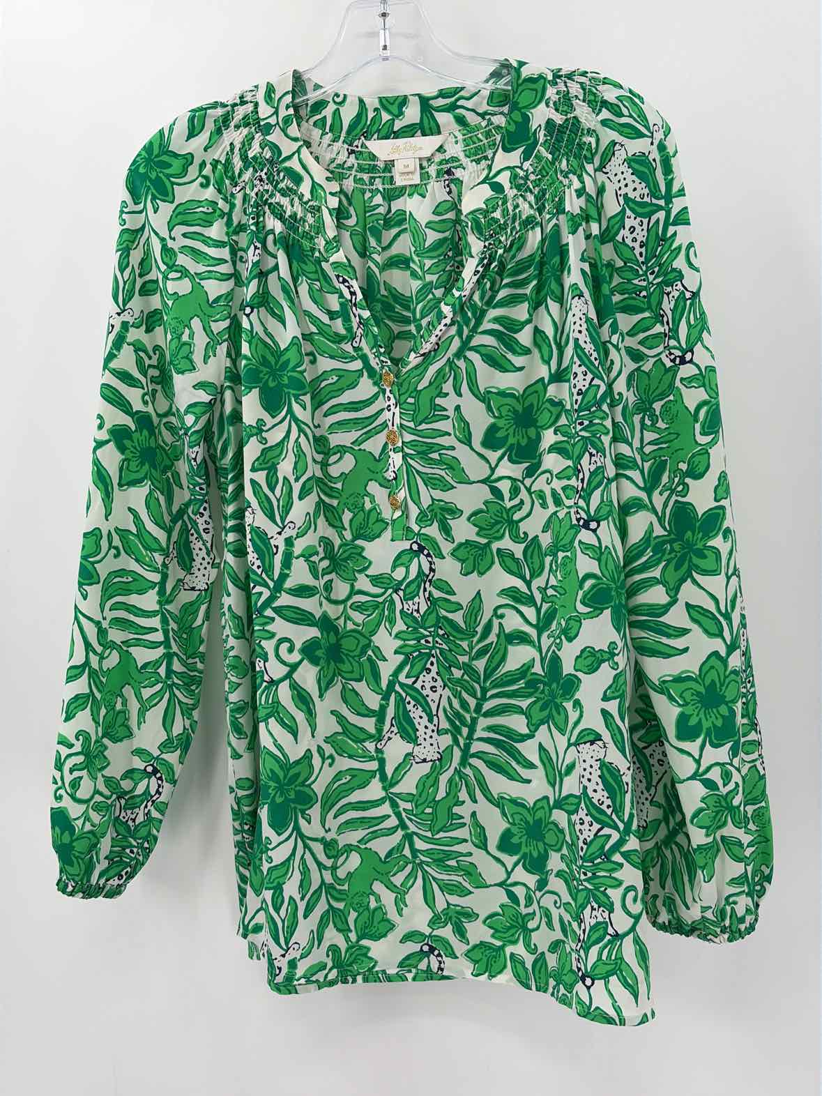 Pre-Owned Lilly Pulitzer Green Size Medium Long Sleeve Blouse | True Fashionistas.