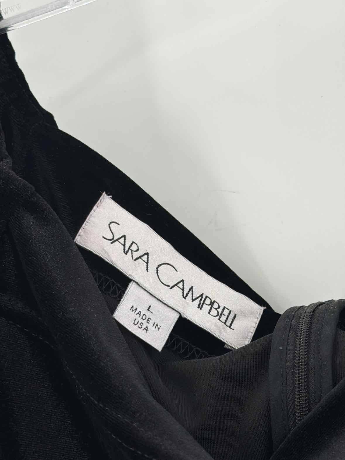 Pre-Owned Sara Campbell Black Size Large Velvet Short Long Sleeve Dress | True Fashionistas.