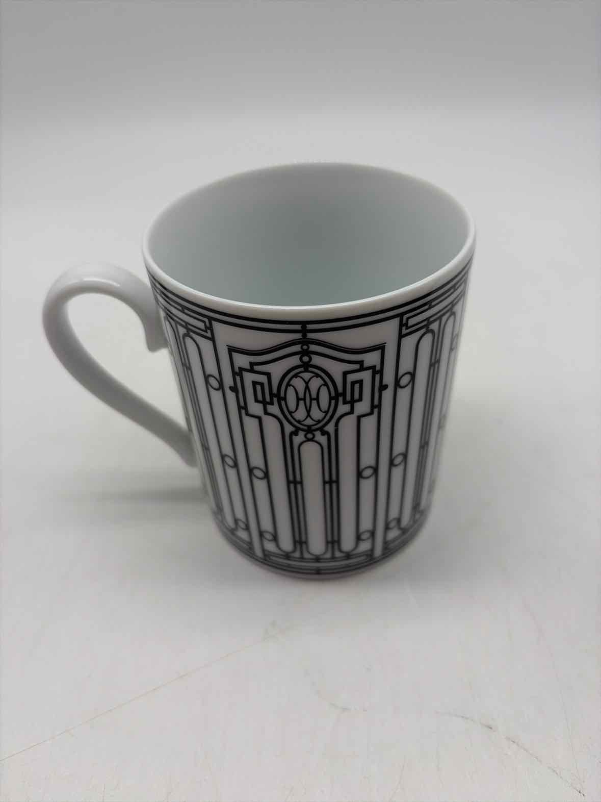 Hermes Set Of 2 Black & White PorcelainCoffee Cups | True Fashionistas.