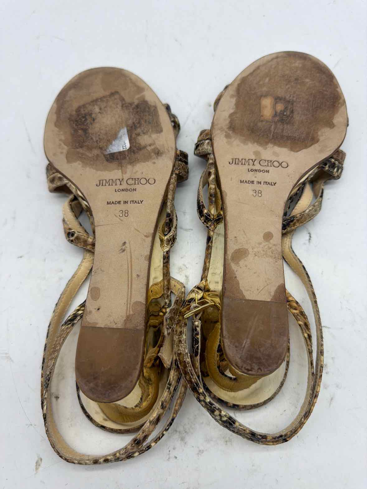 Pre-Owned Jimmy Choo Tan Size 8 Wedge Heels | True Fashionistas.