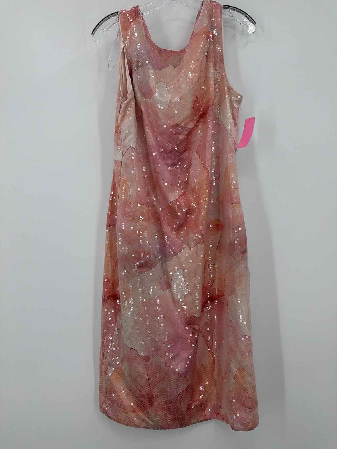 Pre-Owned Donna Karan Pink Size 8 Sequin Cocktail Short Sleeveless Dress | True Fashionistas.