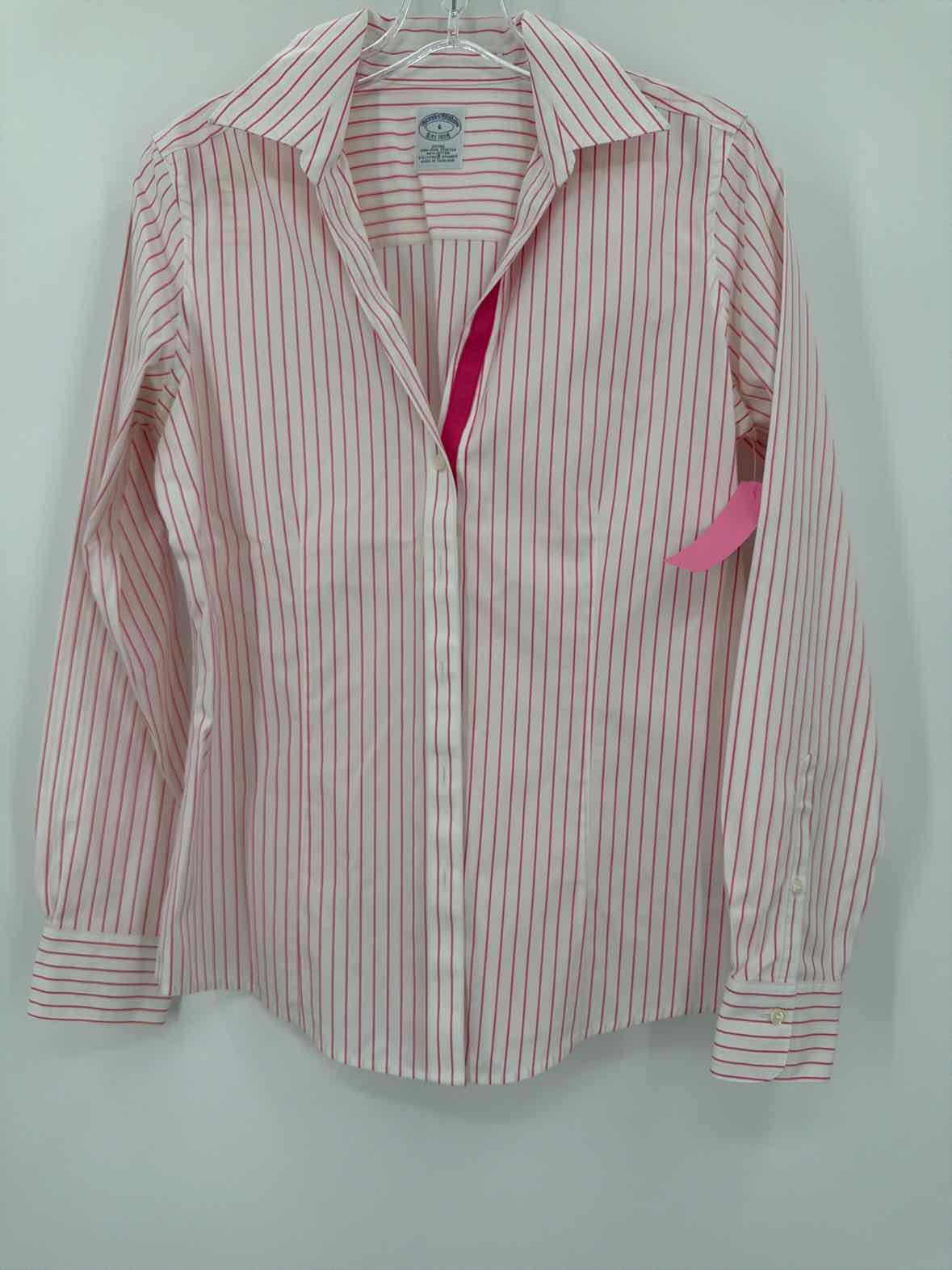 Pre-Owned Brooks Brothers Pink Size 6 Stripe Button Down | True Fashionistas.