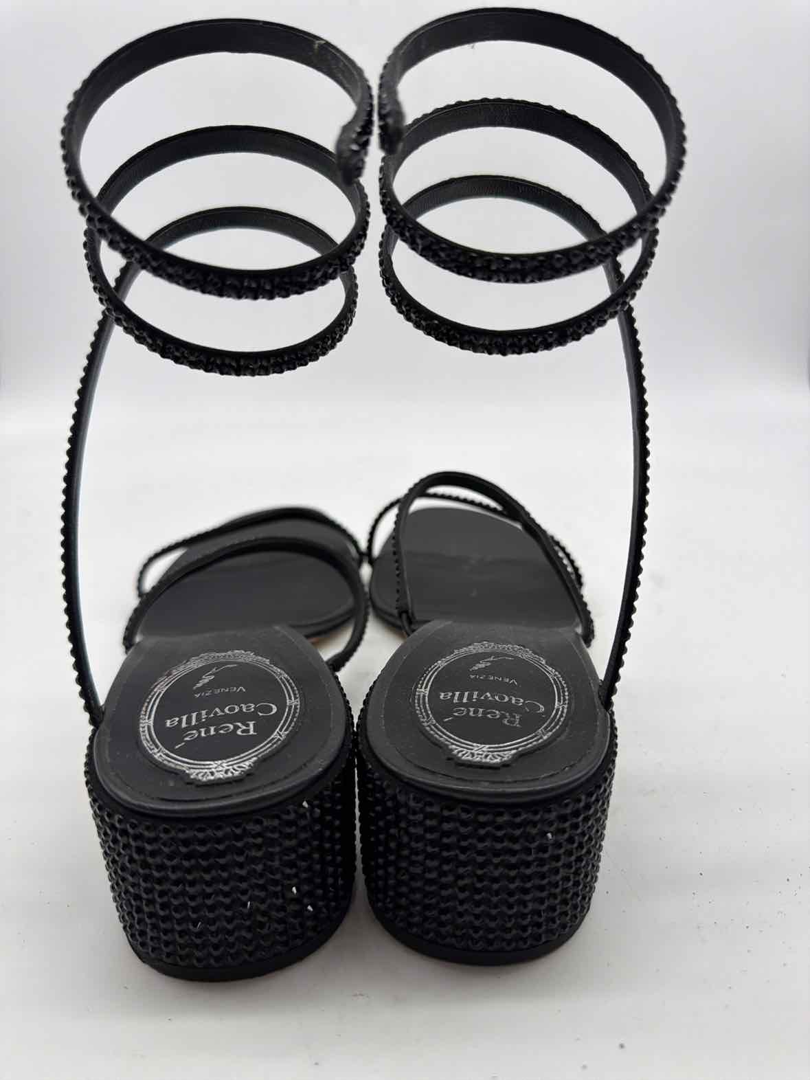 Pre-Owned Rene Caovilla Black Size 37.5 Strappy Heels | True Fashionistas.