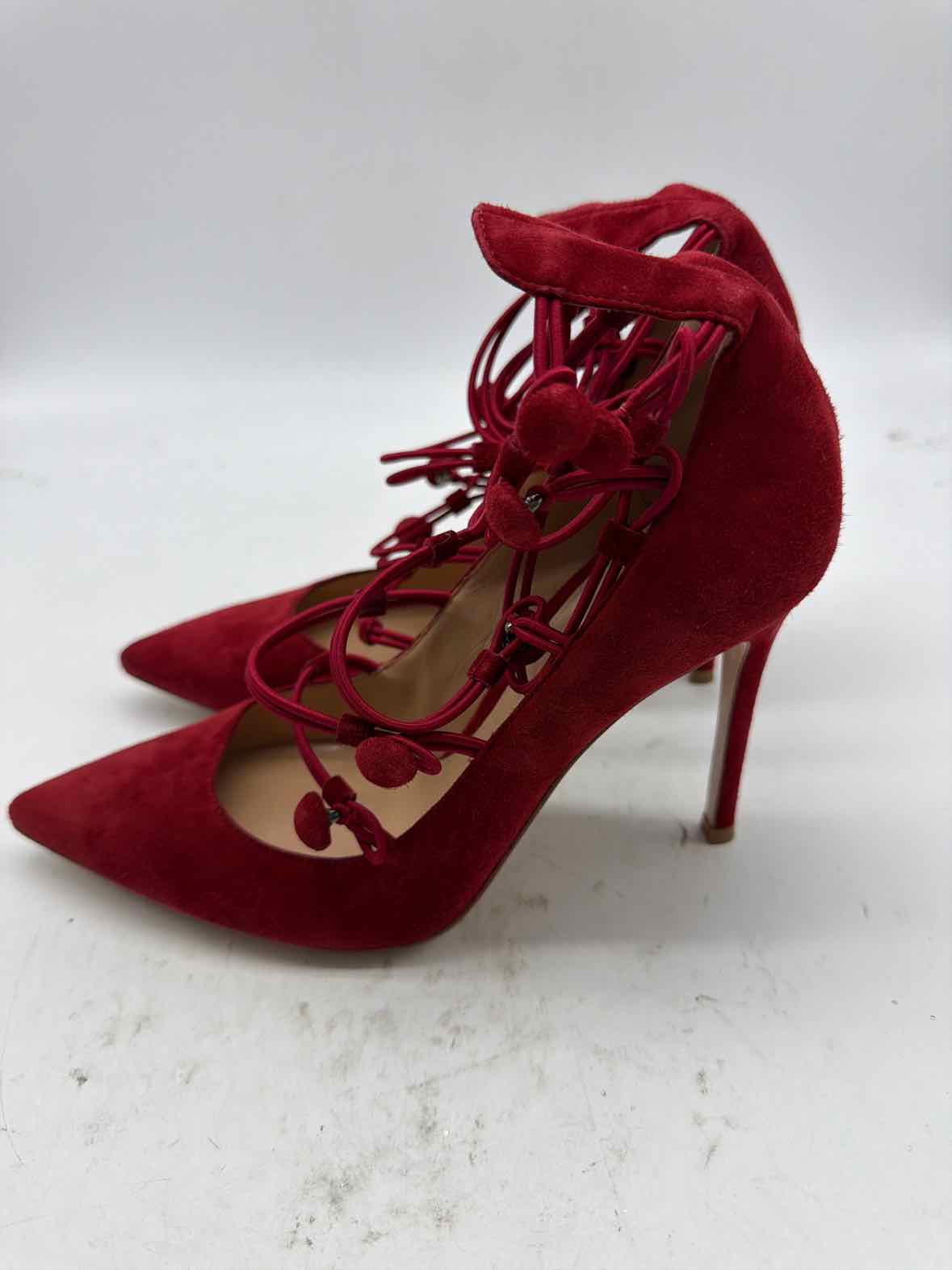 Pre-Owned Gianvito Rossi Red Size 7.5 Strappy Heels | True Fashionistas.