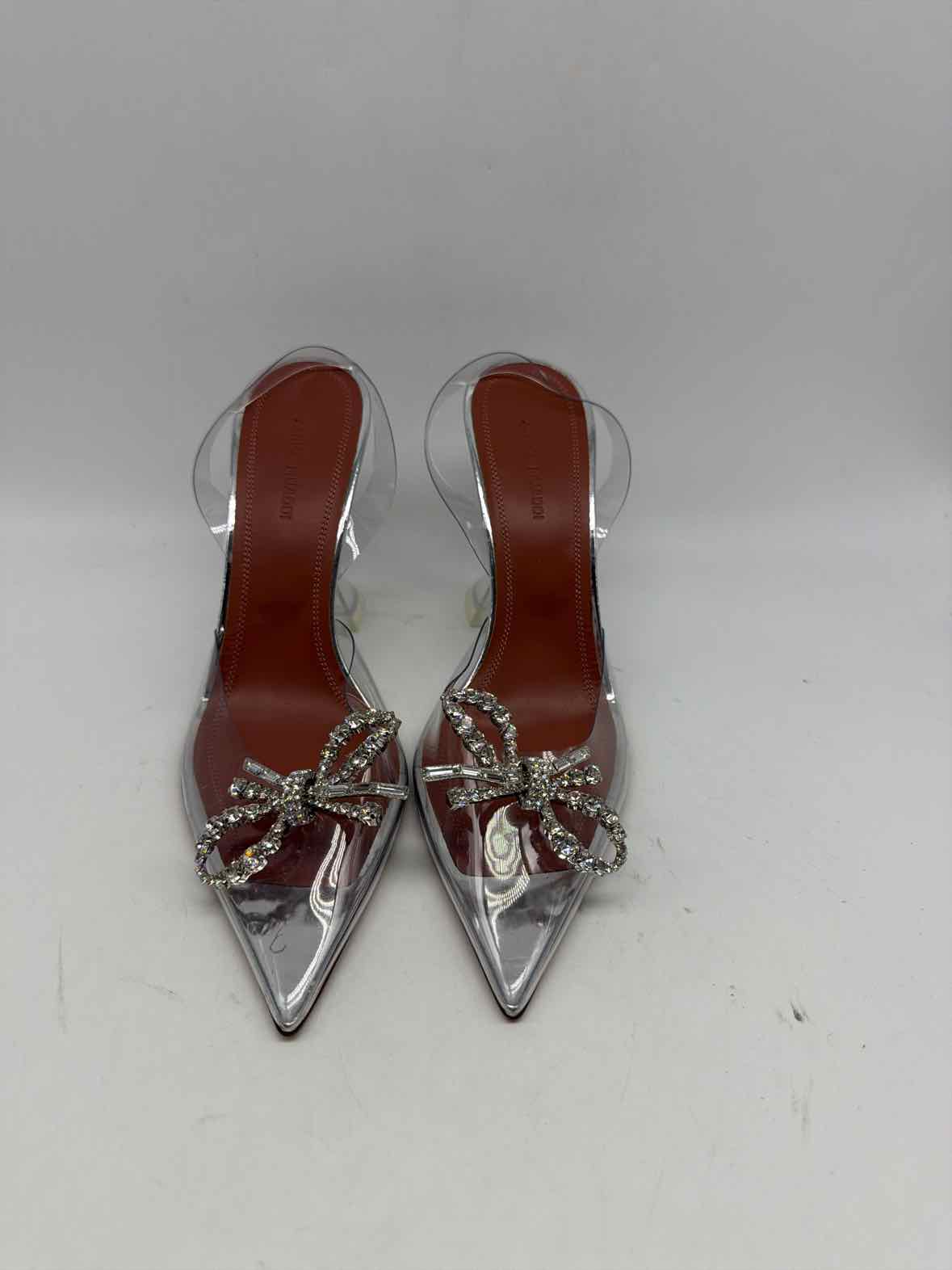 Pre-Owned Amina Muaddi Clear Size 38 Slingback Heels | True Fashionistas.