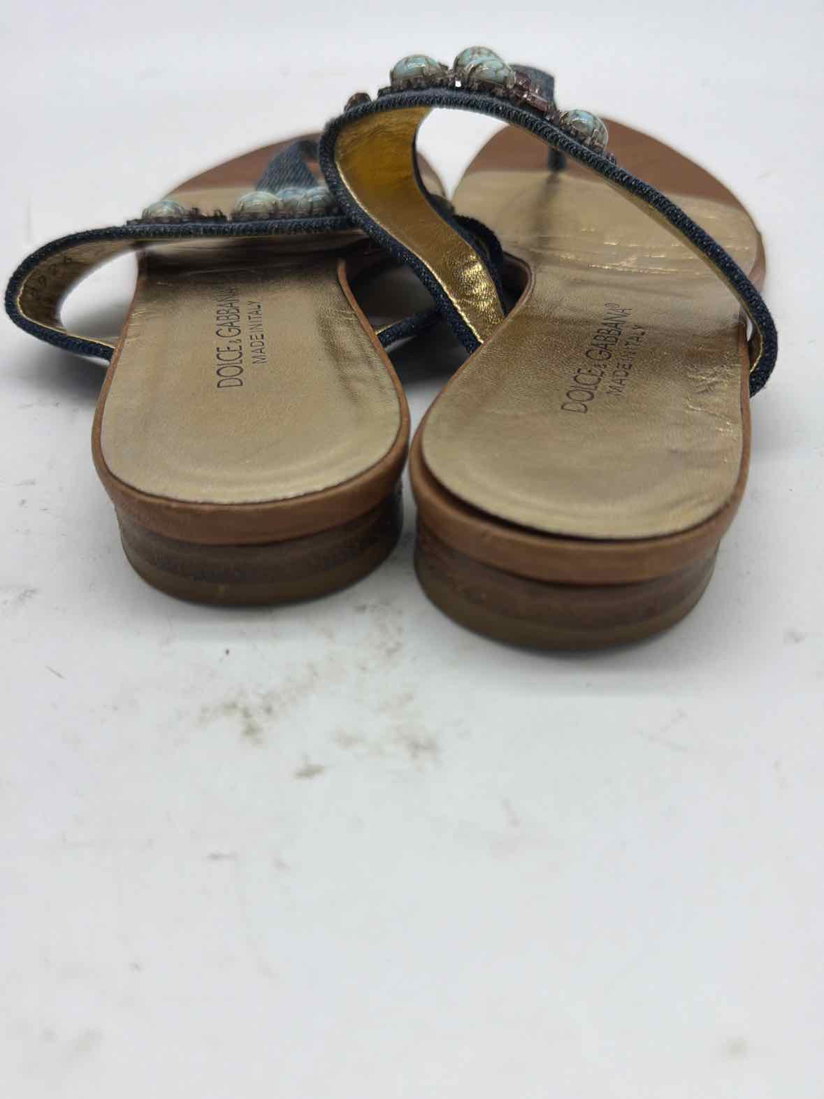 Pre-Owned Dolce & Gabbana Blue Size 6 Denim Thong Sandals | True Fashionistas.