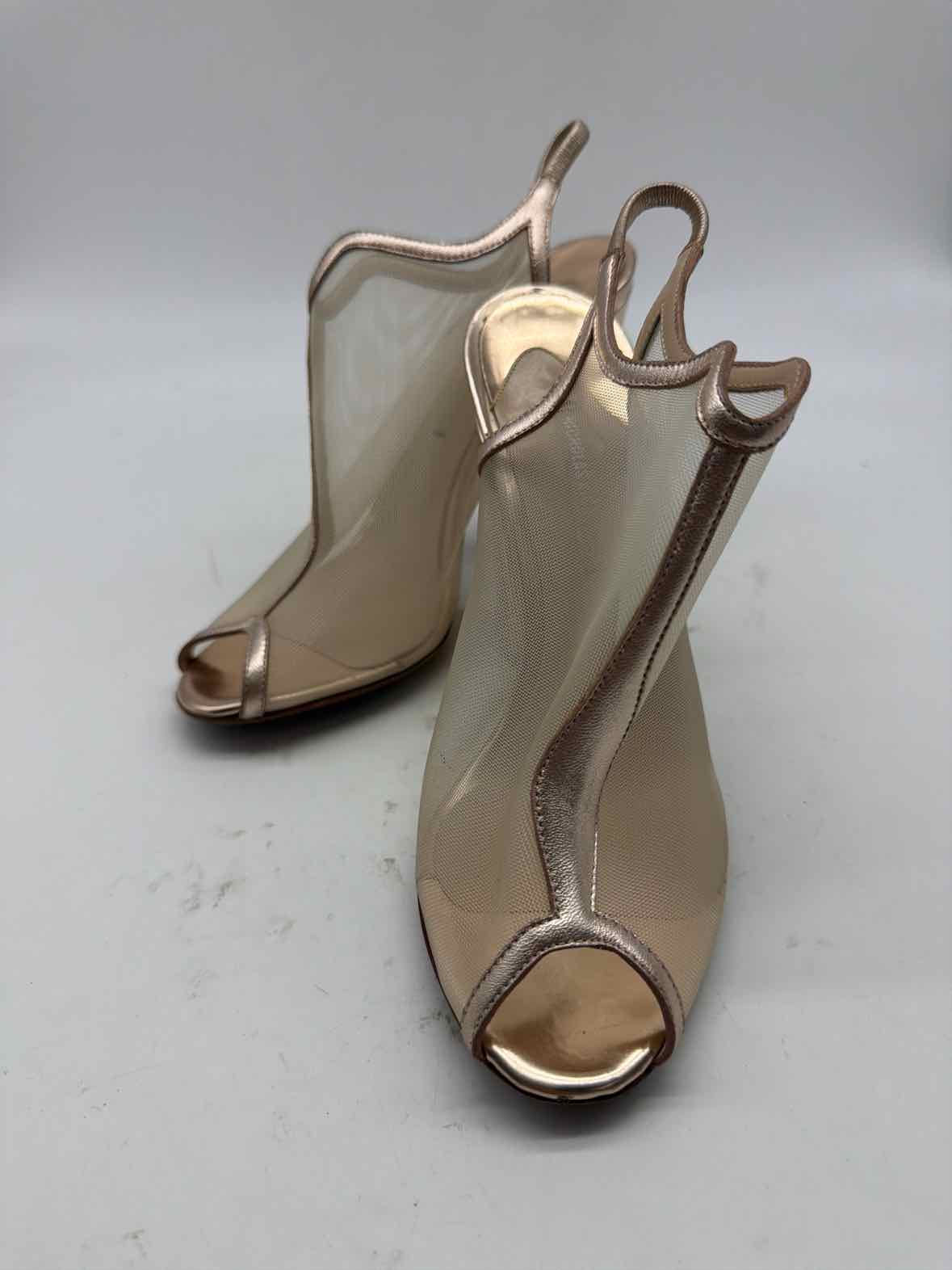 Pre-Owned Nicholas Kirkwood Gold Size 37 Caged Heels | True Fashionistas.