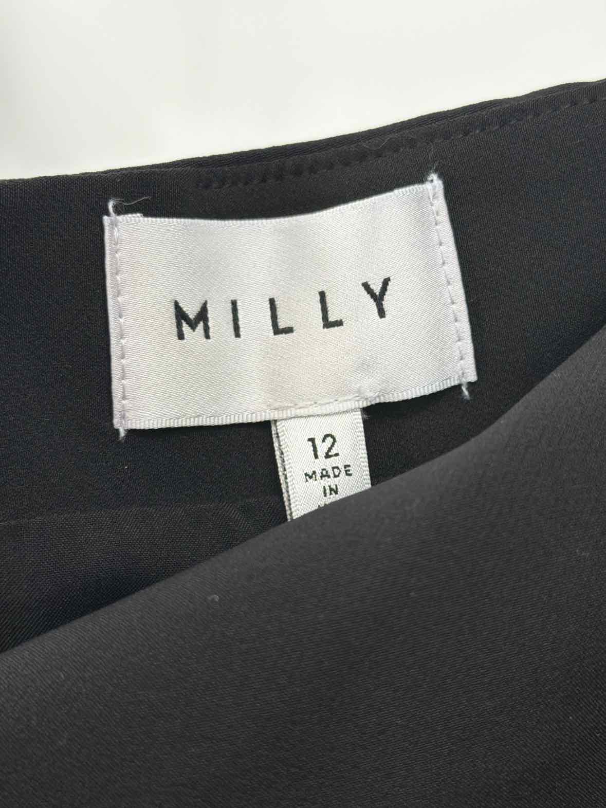 Pre-Owned Milly Black Size 12 Short Long Sleeve Dress | True Fashionistas.