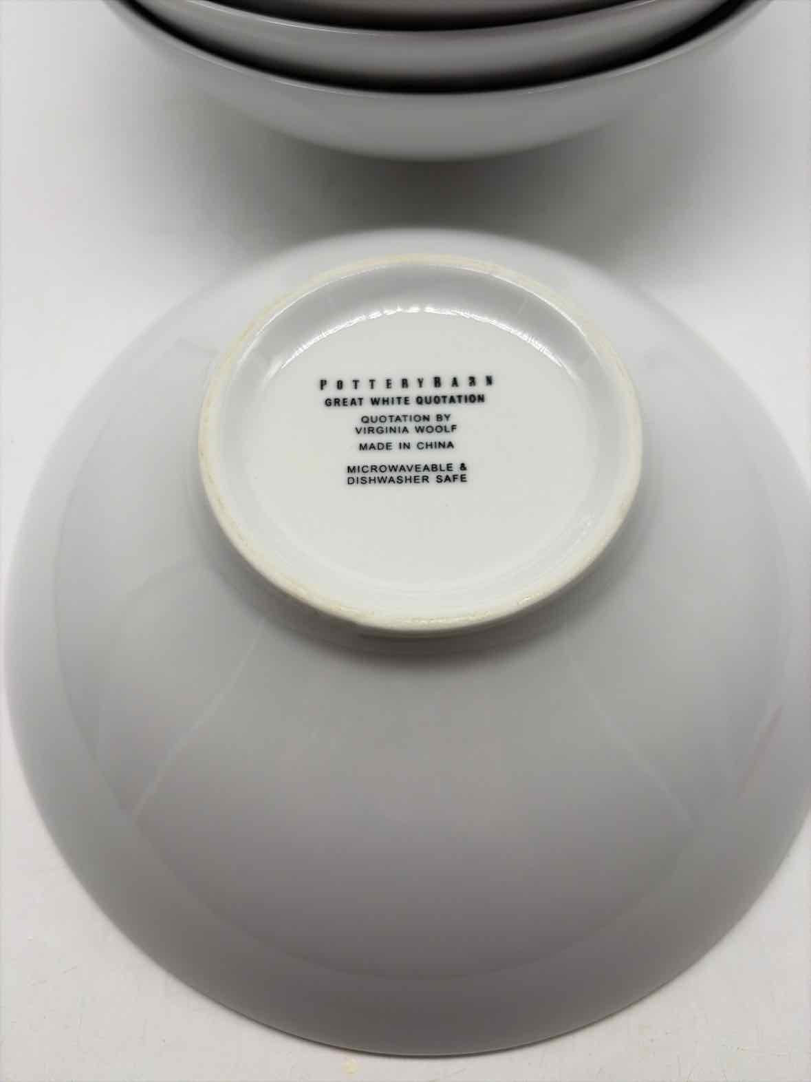 Set of 4 Pottery Barn Salad Bowls w/Quote | True Fashionistas.