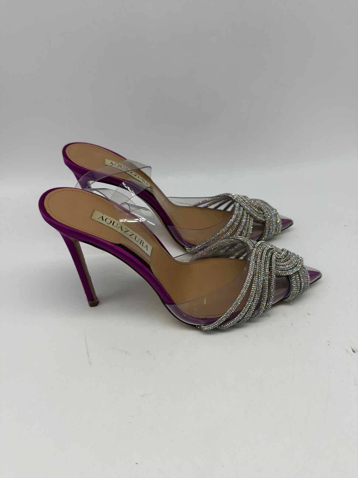 Pre-Owned Aquazzura Purple Size 37 Slingback Heels | True Fashionistas.