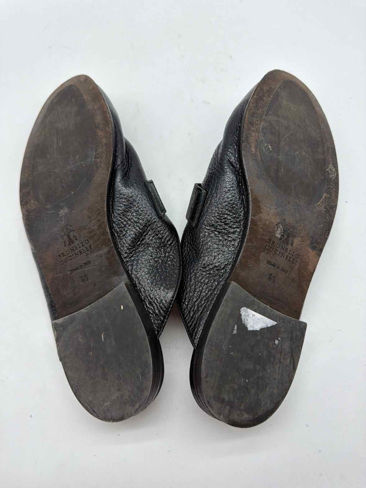 Pre-Owned Brunello Cucinelli Black Size 41 Mule Flats | True Fashionistas.