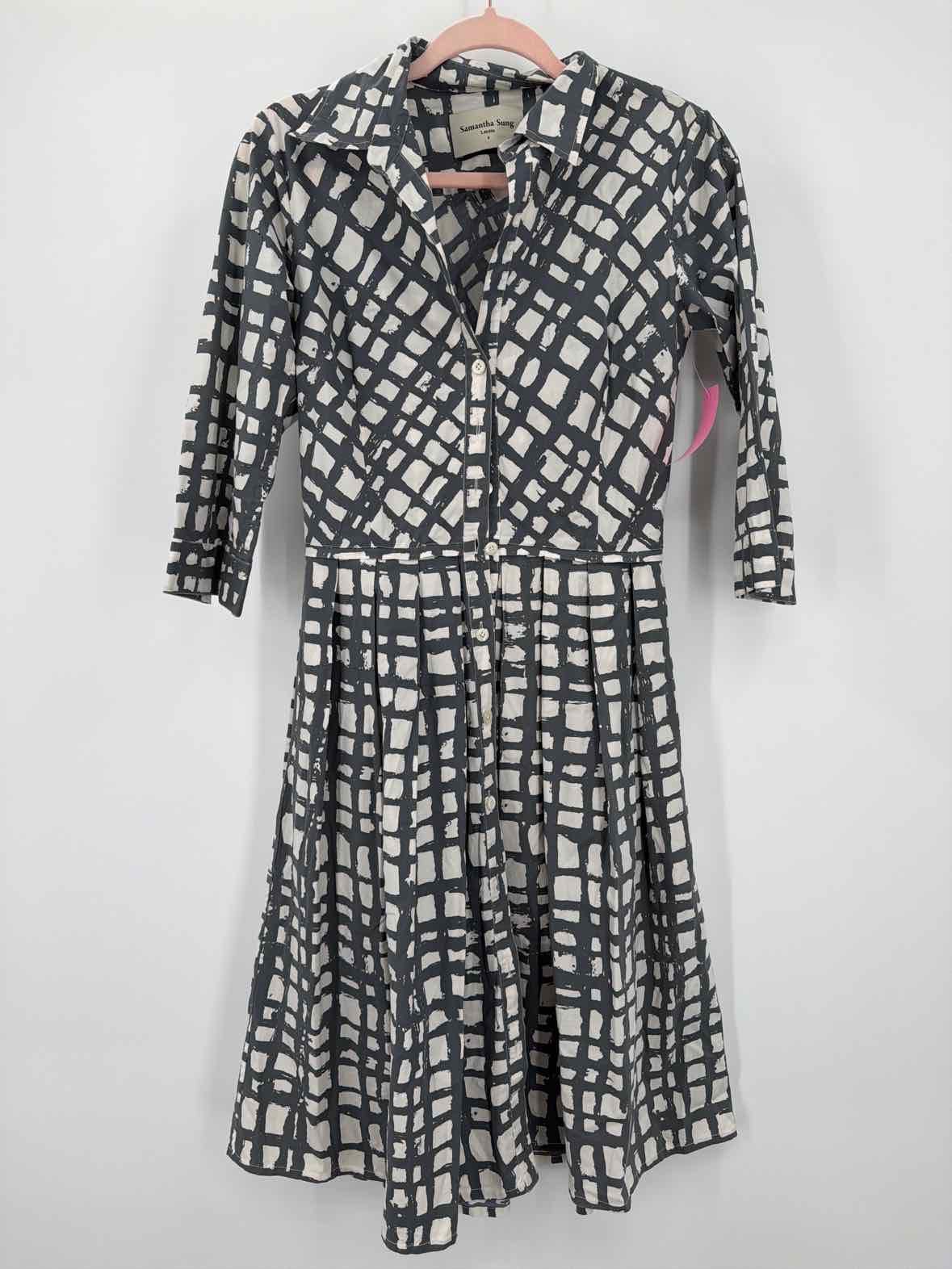 Pre-Owned Samantha Sung Grey Size 6 Short Long Sleeve Dress | True Fashionistas.