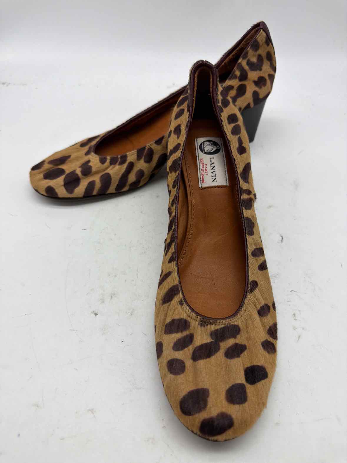 Pre-Owned Lanvin Brown Size 12 Leopard Block Heel Heels | True Fashionistas.