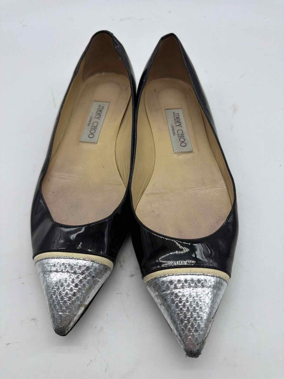 Pre-Owned Jimmy Choo Black Size 8.5 Slip On Flats | True Fashionistas.