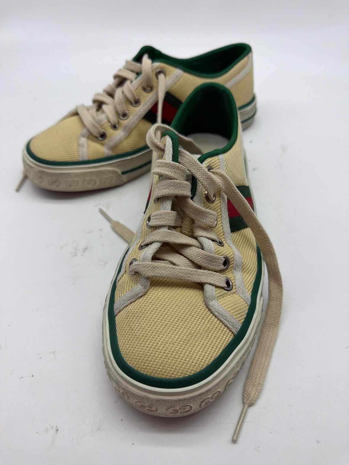 Pre-Owned Gucci Yellow Size 36.5 Canvas Athletic Shoes | True Fashionistas.