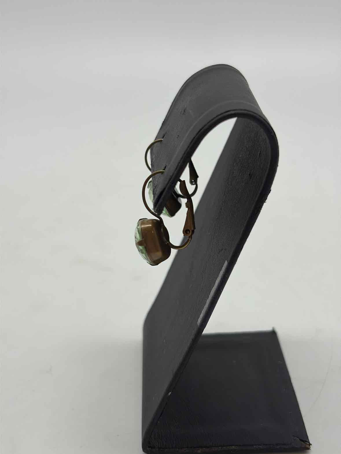 Liz Palacios Gold and Green Crystal Hoop Earrings | True Fashionistas.