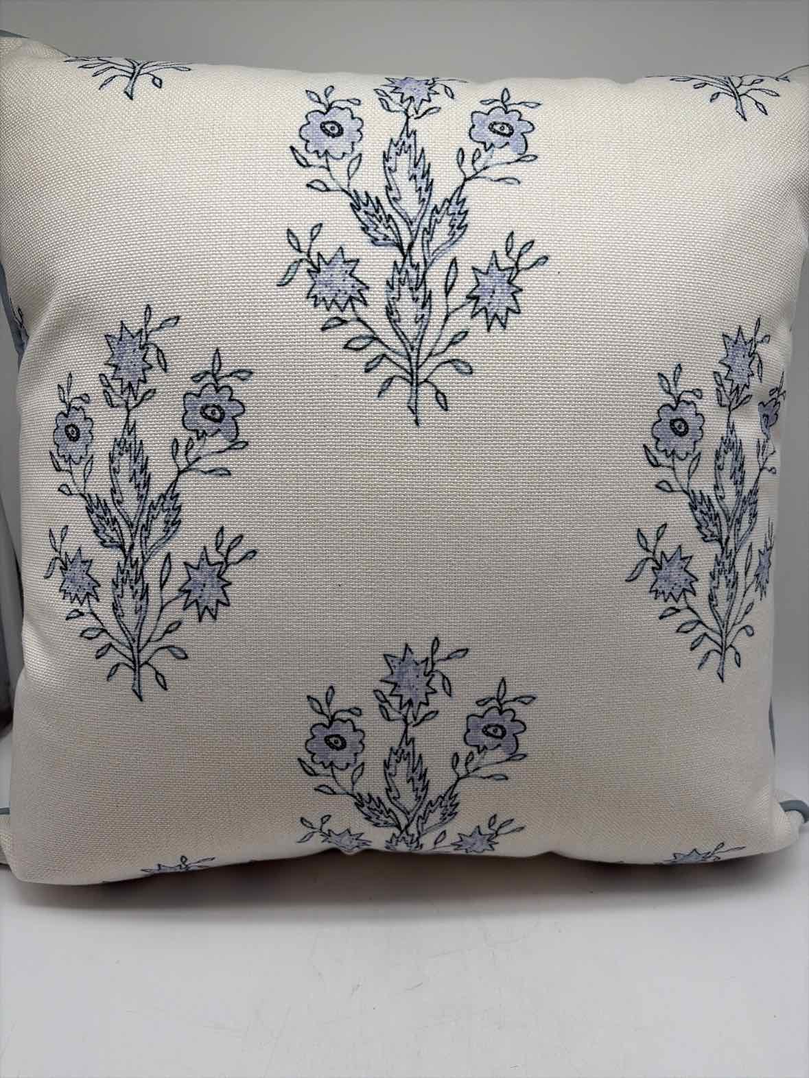 White & Blue Floral Pillow | True Fashionistas.