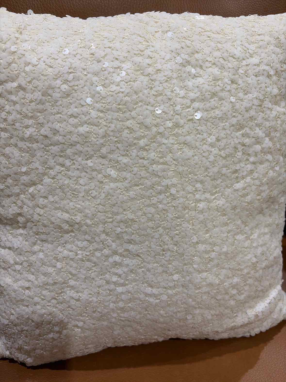 White Sequin Pillow | True Fashionistas.