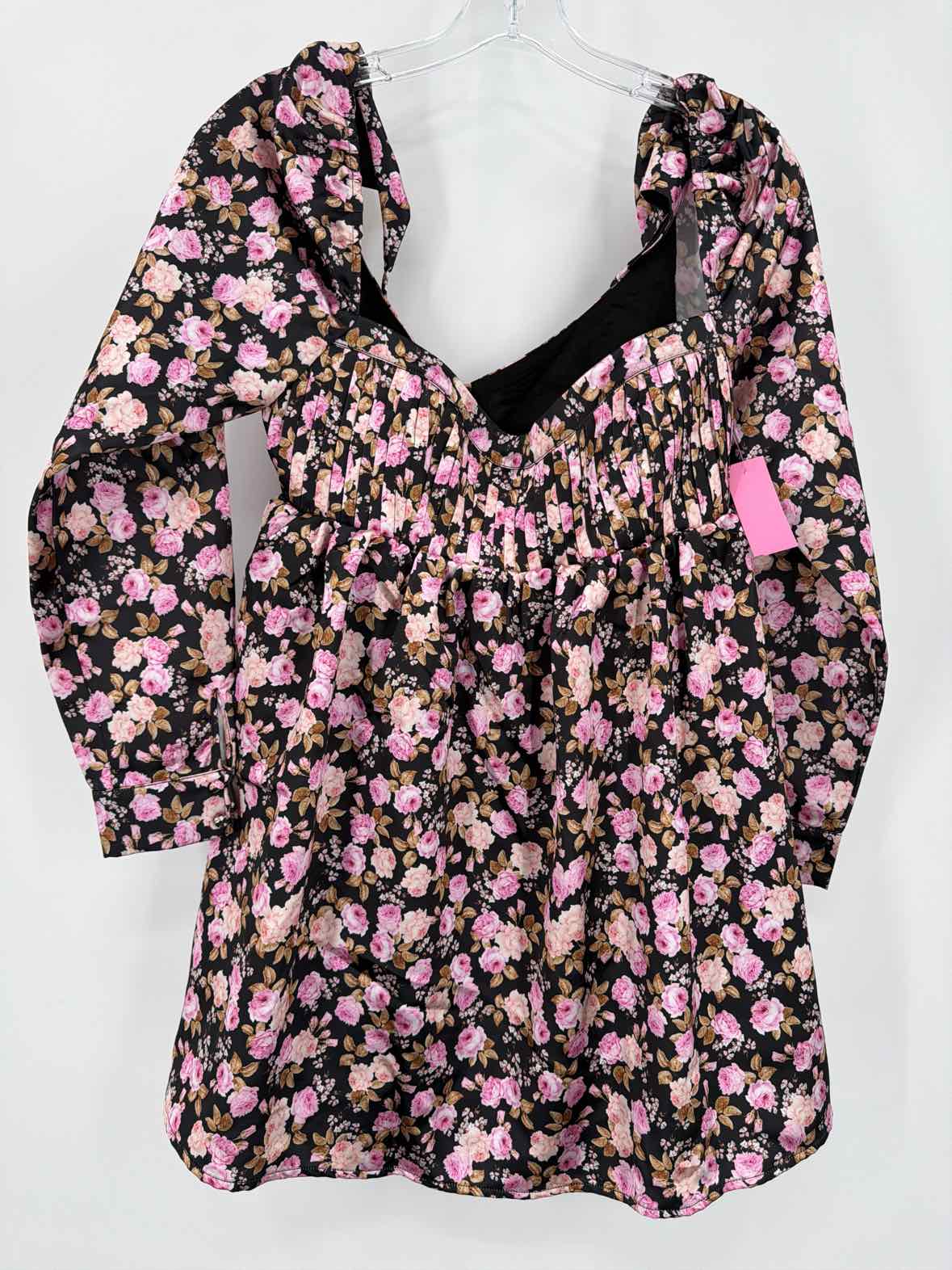 Pre-Owned For Love & Lemons Black Size Medium Floral Short Long Sleeve Dress | True Fashionistas.