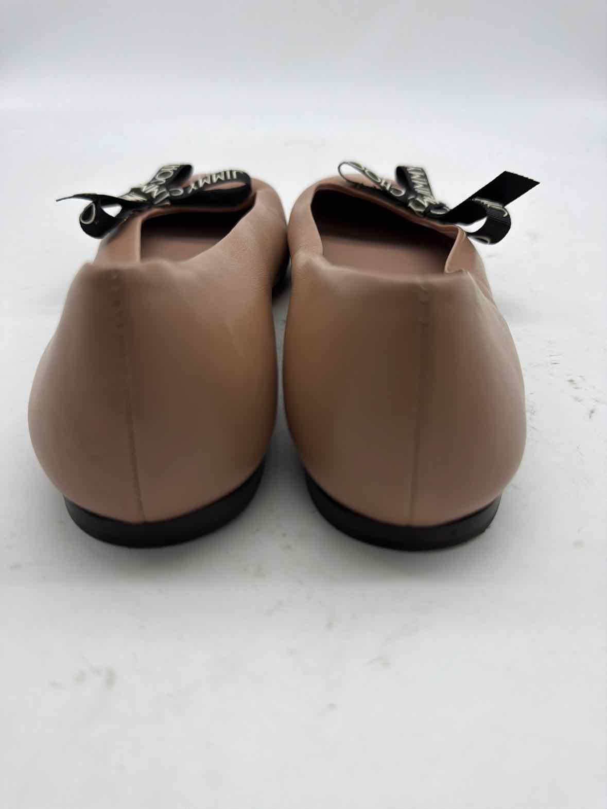 Pre-Owned Jimmy Choo Tan Size 36 Bow Slip On Flats | True Fashionistas.
