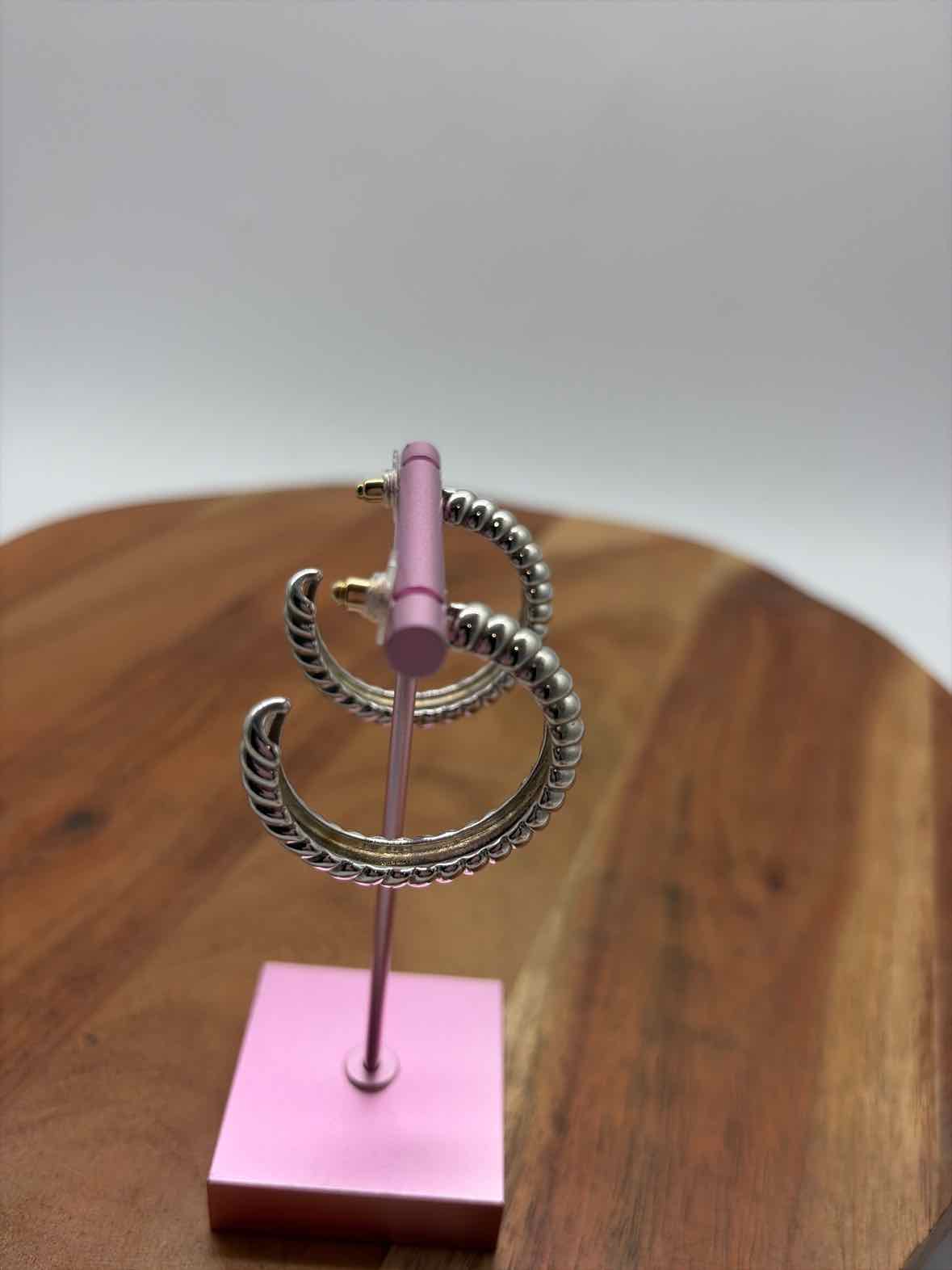 Luv Aj Silver Rope Hoop Earrings | True Fashionistas.
