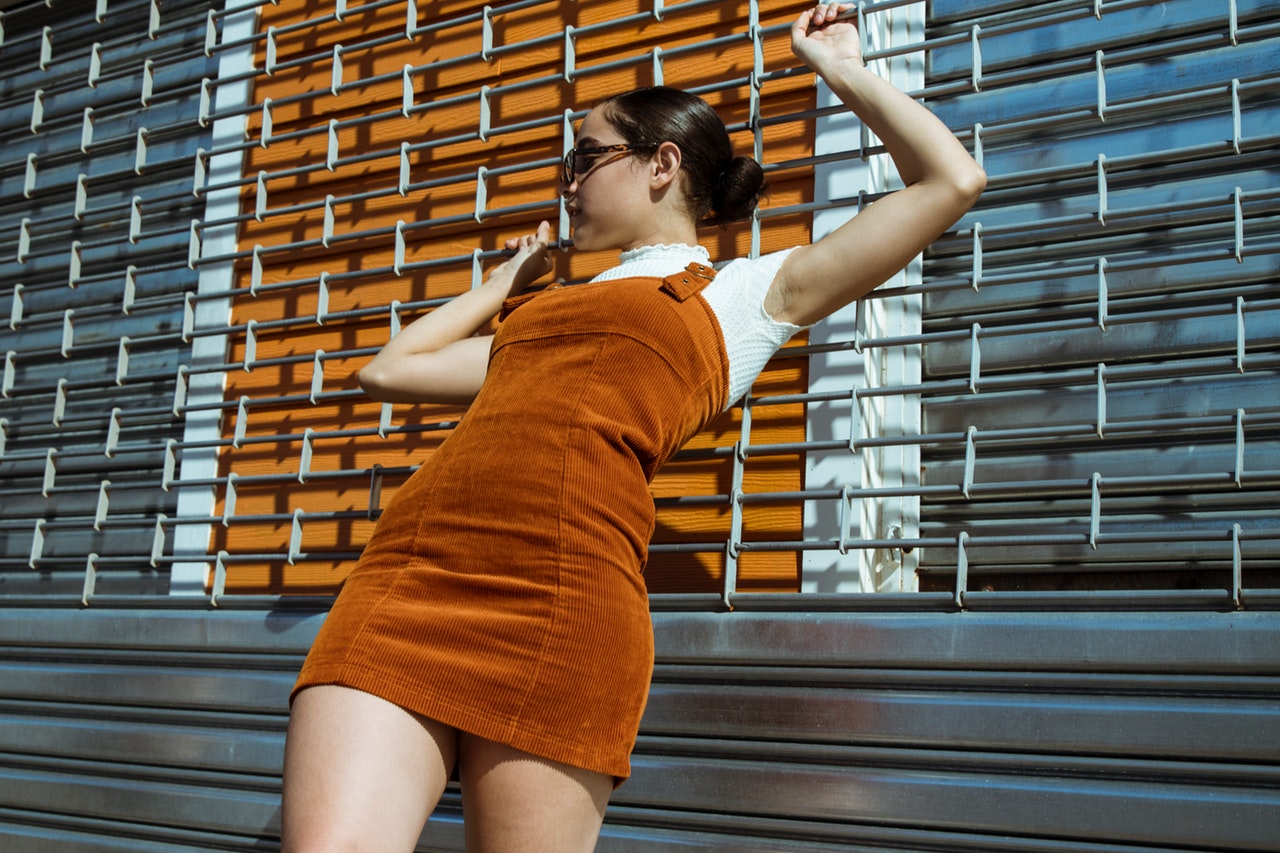 orange corduroy dress The Ariat Punchy Vaquera This garment fits true to size Corduroy Tiered Midi Dress
