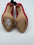 Pre-Owned Alexander McQueen Red Size 39 Peep Toe Heels | True Fashionistas.