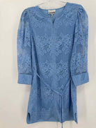 Pre-Owned Ganni Blue Size 36/4 Lace Short Long Sleeve Dress | True Fashionistas.
