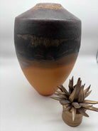 Natalie Blake Orange & Brown Pottery Decorative Pot | True Fashionistas.