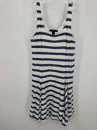 Pre-Owned Ralph Lauren White Size XL Stripe Short Sleeveless Dress | True Fashionistas.