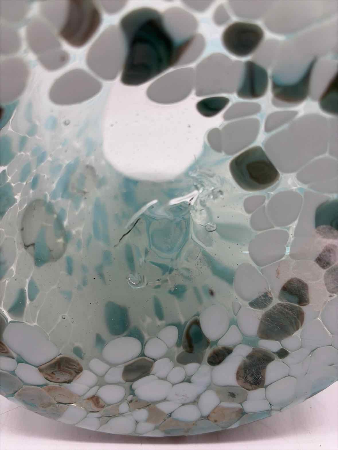 Hand Blown Aqua & White Glass Confetti  Pitcher | True Fashionistas.