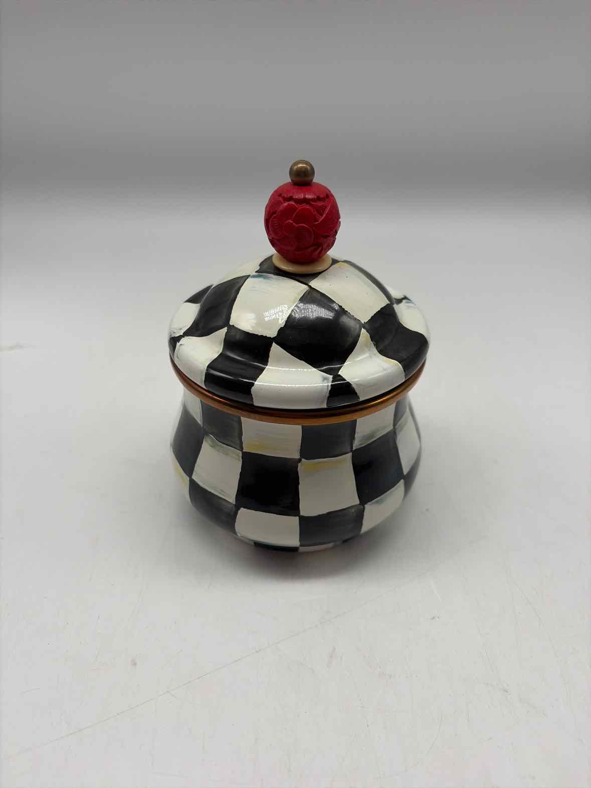 Mackenzie Childs Black & White Check Sugar Bowl | True Fashionistas.