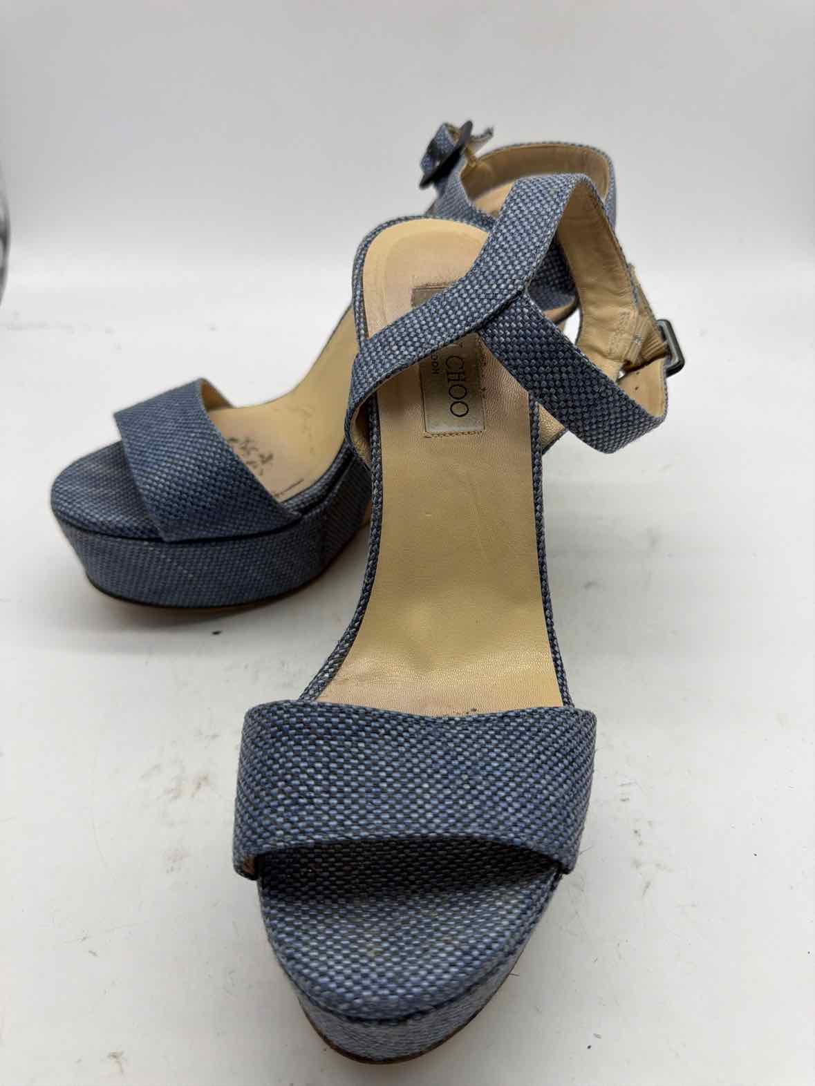 Pre-Owned Jimmy Choo Blue Size 41 Wedge Heels | True Fashionistas.