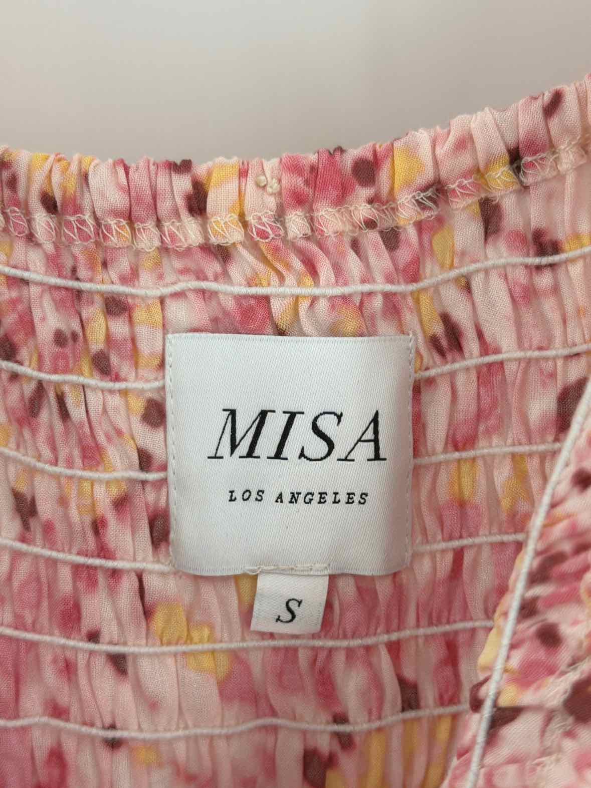 Pre-Owned Misa Pink Size Small Long Short Sleeve Dress | True Fashionistas.