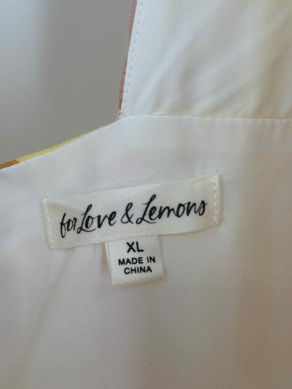 Pre-Owned For Love & Lemons Yellow Size XL Short Short Sleeve Dress | True Fashionistas.