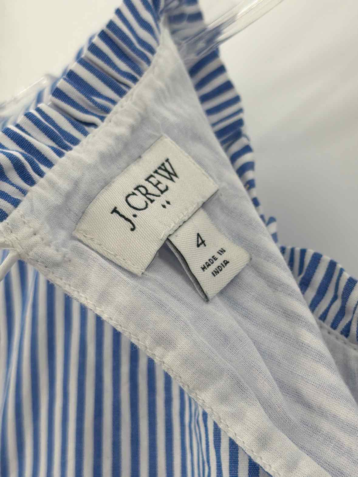 Pre-Owned J Crew Blue Size 4 Stripe Short Sleeveless Dress | True Fashionistas.