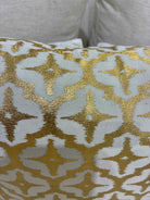 Metalic Gold Pttern Fabric Pillow | True Fashionistas.
