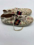 Pre-Owned Gucci White Size 38 Floral Canvas Athletic Shoes | True Fashionistas.