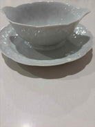 White Porcelain Gravy Boat W/Attached Dish Dishes | True Fashionistas.