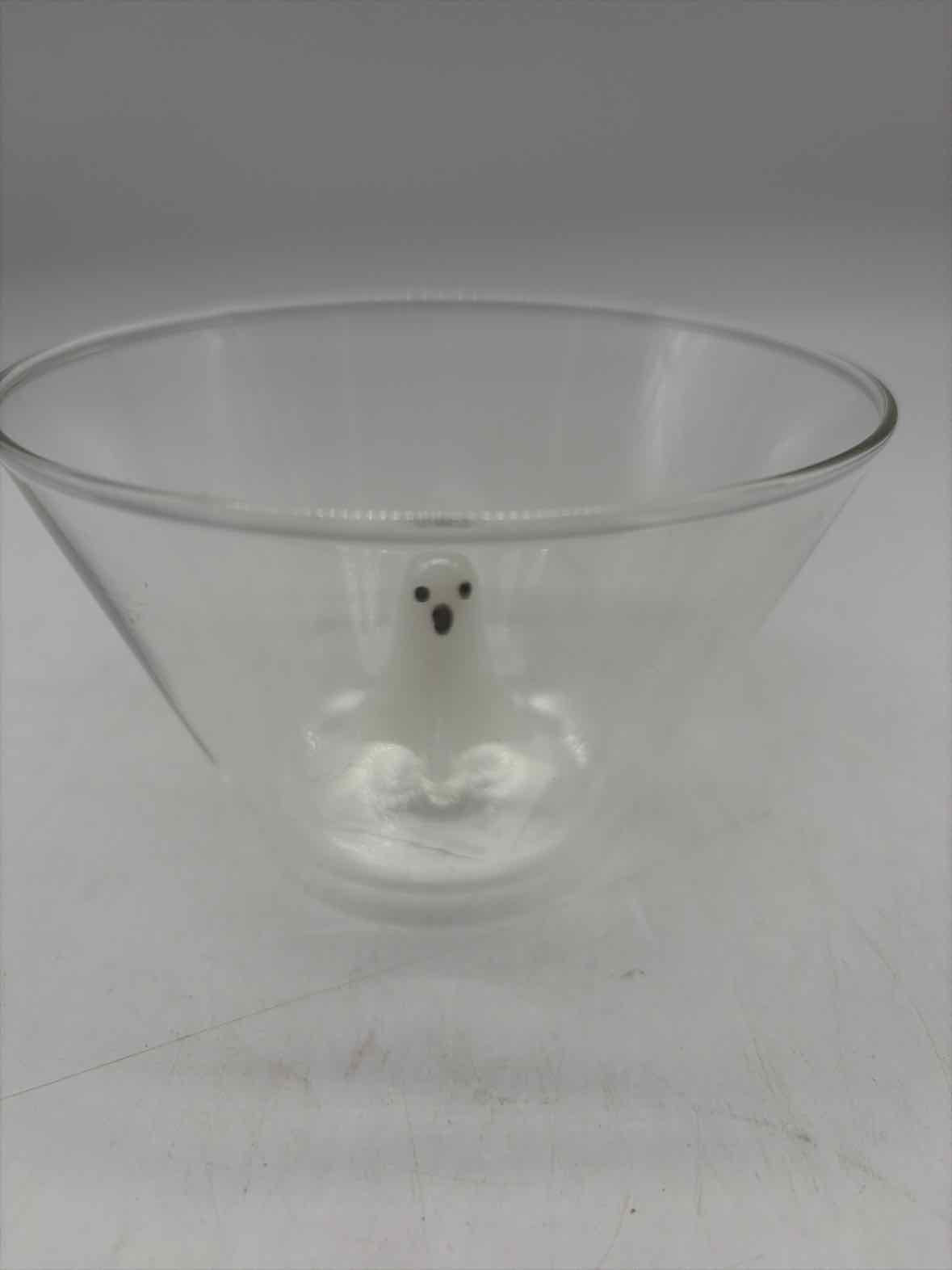 Mud Pie Clear Glass Ghost Candy Bowl Halloween | True Fashionistas.