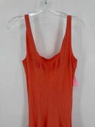 Pre-Owned Luna Luz Orange Size Medium Long Sleeveless Dress | True Fashionistas.