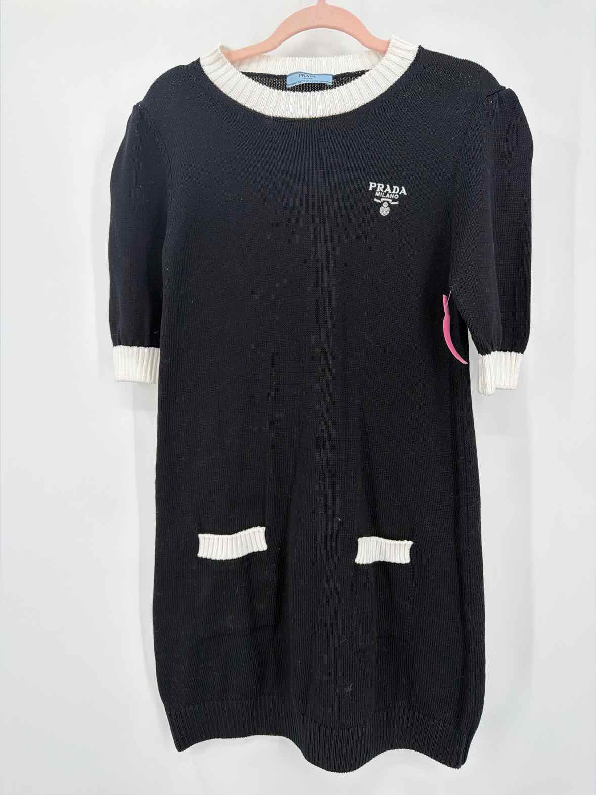 Pre-Owned Prada Black Size 42/8 Knit Short Short Sleeve Dress | True Fashionistas.
